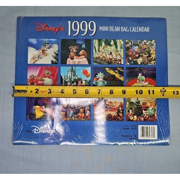 DISNEY's 1999 Calendar Mini Bean Bag CAN BE USED in 2027 The Disney Store VTG - Picture 4 of 4